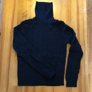 J Crew Black cable knit sweater